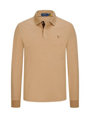 Langarm-Poloshirt in Jersey-Qualität, Custom Slim Fit