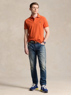 Piqué-Poloshirt aus Baumwolle, Custom Slim Fit