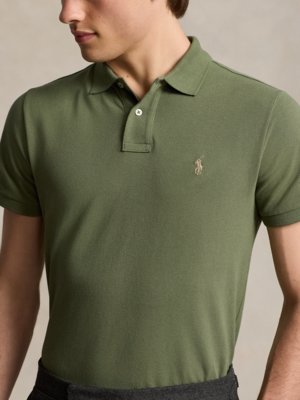 Piqué-Poloshirt aus Baumwolle, Custom Slim Fit