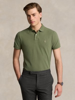 Piqué-Poloshirt aus Baumwolle, Custom Slim Fit