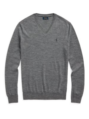 Pullover aus waschbarer Merinowolle, Slim Fit