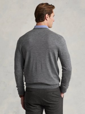 Pullover aus waschbarer Merinowolle, Slim Fit