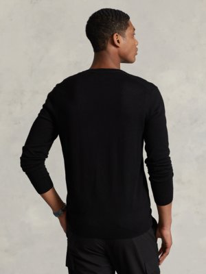 Pullover aus waschbarer Merinowolle, Slim Fit