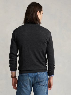 Pullover aus waschbarer Merinowolle, Slim Fit