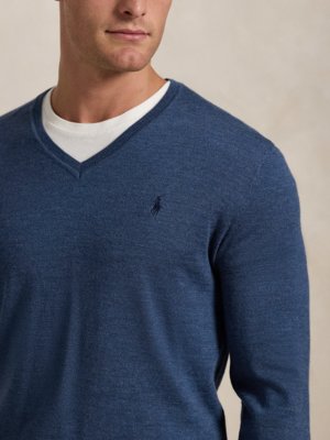 Pullover aus waschbarer Merinowolle, Slim Fit