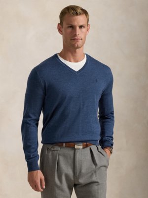 Pullover aus waschbarer Merinowolle, Slim Fit