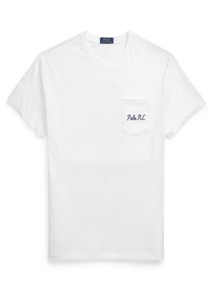 T-Shirt mit Brusttasche und Logo-Stickerei