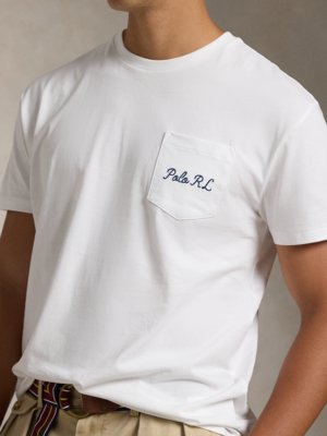 T-Shirt mit Brusttasche und Logo-Stickerei