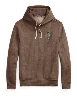 Hoodie mit Glencheck-Muster und Polo-Bear-Stickerei