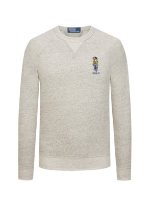 Meliertes Sweatshirt mit Polo Bear-Stickerei