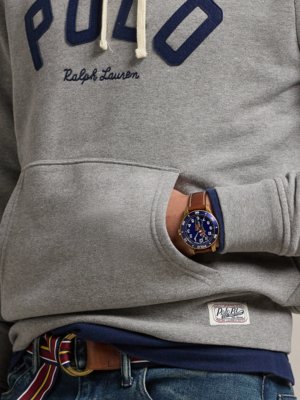 Hoodie mit aufgenähtem Label-Schriftzug