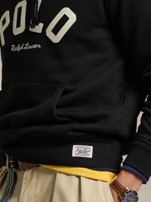 Hoodie mit aufgenähtem Label-Schriftzug