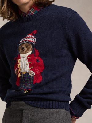 Pullover mit Kaschmiranteil und Polo-Bear-Motiv