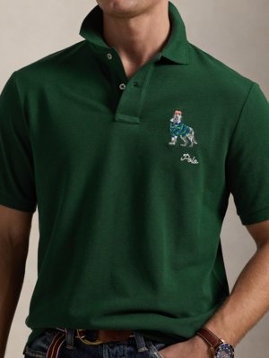 Piqué-Poloshirt mit Polo Dog-Stickerei, Classic Fit