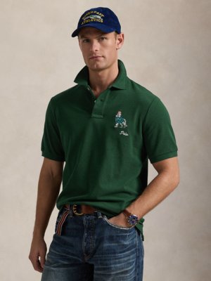 Piqué-Poloshirt mit Polo Dog-Stickerei, Classic Fit