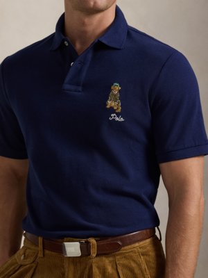 Piqué-Poloshirt mit Polo Dog-Stickerei, Classic Fit