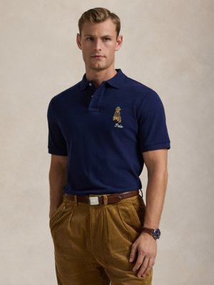 Piqué-Poloshirt mit Polo Dog-Stickerei, Classic Fit