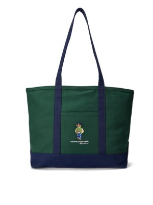 Tasche aus Baumwolle mit Polo-Bear-Aufnäher