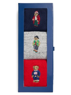 3er Pack Socken in Strick-Qualität mit Polo-Bear