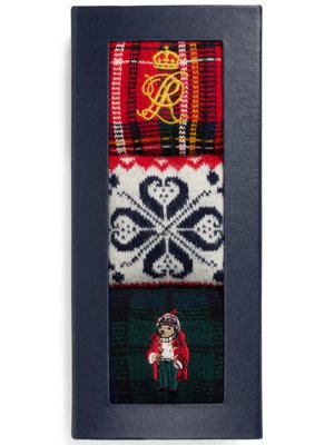 3er Pack Socken in Strick-Qualität mit Logo-Motiven