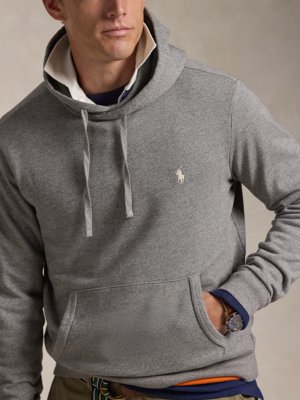 Softer Hoodie mit kleiner Poloreiter-Stickerei