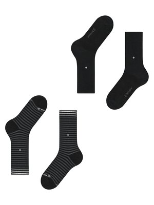 2er Pack Socken mit Ringelstreifen und Uni