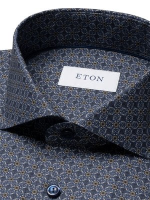 Twill Hemd mit Medaillon-Print, Contemporary Fit