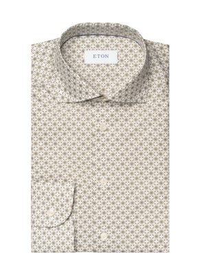 Twill Hemd mit Medaillon-Print, Slim Fit