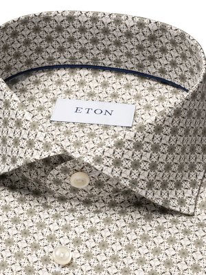 Twill Hemd mit Medaillon-Print, Slim Fit