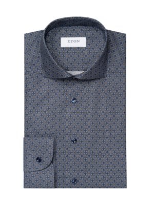 Twill Hemd mit Medaillon-Print, Slim Fit