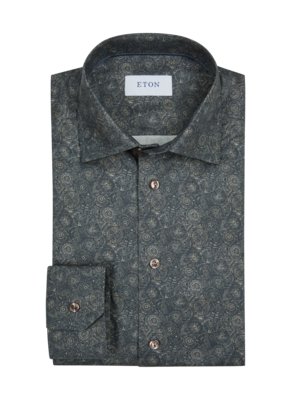 Twill-Hemd mit Pusteblumen-Print, Slim Fit