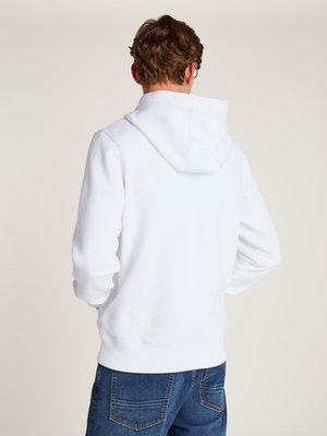 Hoodie mit Label-Print und Druckknöpfen am Kragen