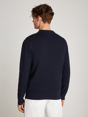 Pullover aus Baumwolle mit Fischgrät Strick-Muster