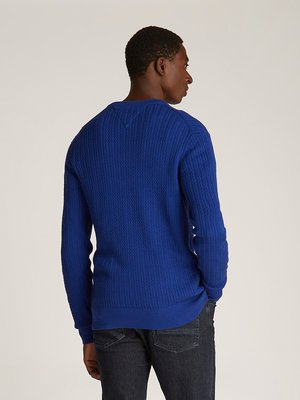 Pullover aus Baumwolle mit Fischgrät Strick-Muster