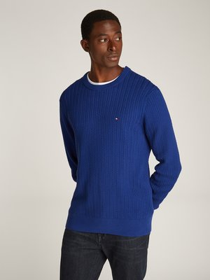 Pullover aus Baumwolle mit Fischgrät Strick-Muster