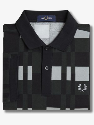 Piqué-Poloshirt mit Logo-Stickerei und Check-Muster