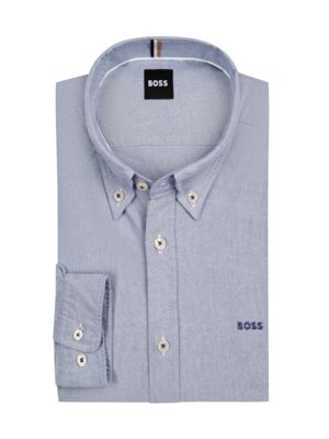 Oxfordhemd mit Label-Stickerei, Slim Fit