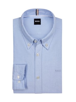 Oxfordhemd mit Label-Stickerei, Slim Fit