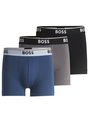 3er Pack Boxer Trunks mit elastischem Label-Bund