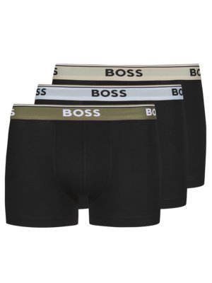 3er Pack Boxer Trunks mit elastischem Label-Bund