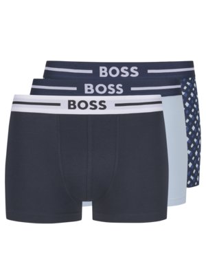 3er Pack Boxer Trunks mit elastischem Label-Bund