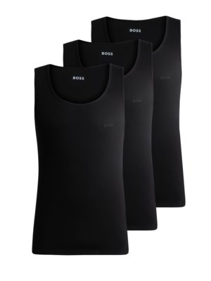 3er Pack Tank Tops aus Baumwolle, Regular Fit