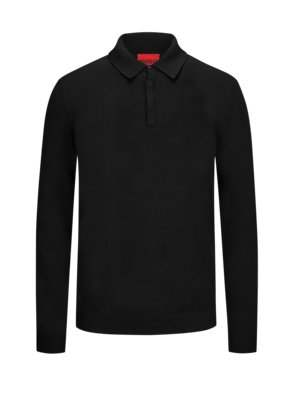 Langarm-Poloshirt in Feinstrick