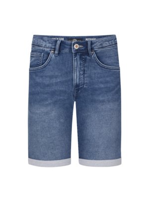 Jeans-Bermudashorts-mit-Stretch,-Slim-Fit