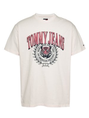 T-Shirt mit Label-Print und Tiger-Motiv