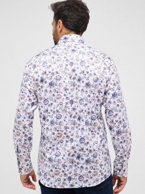 Vollzwirn Hemd mit floralem Allover-Print, Modern Fit