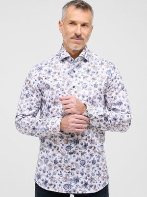 Hemd in Vollzwirn-Qualität mit floralem Allover-Print, Slim Fit