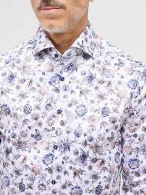 Hemd in Vollzwirn-Qualität mit floralem Allover-Print, Slim Fit