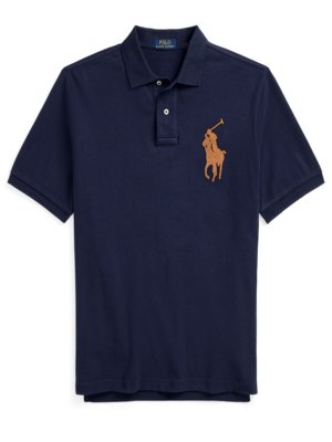 Poloshirt in Piqué-Qualität mit Logo-Aufnäher, Classic Fit