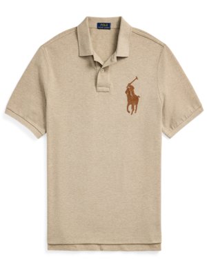 Poloshirt in Piqué-Qualität mit Logo-Aufnäher, Classic Fit